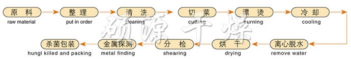 DWC系列脱水蔬菜带式干燥机工艺流程图