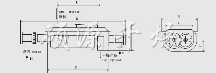 JYG系列空心桨叶干燥机安装结构图